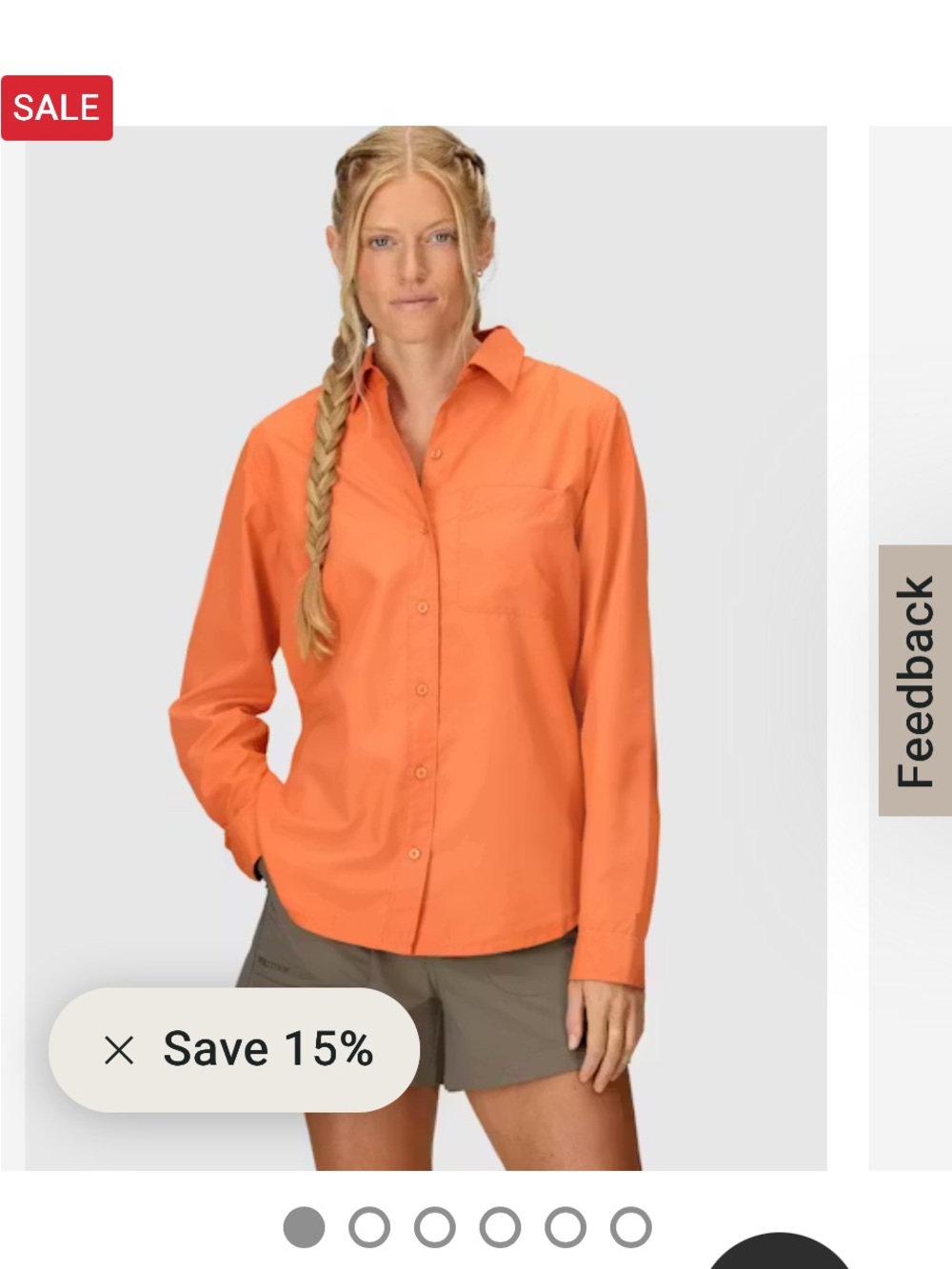 Marmot Women's Long-Sleeve Button-Front Shirt in Orange